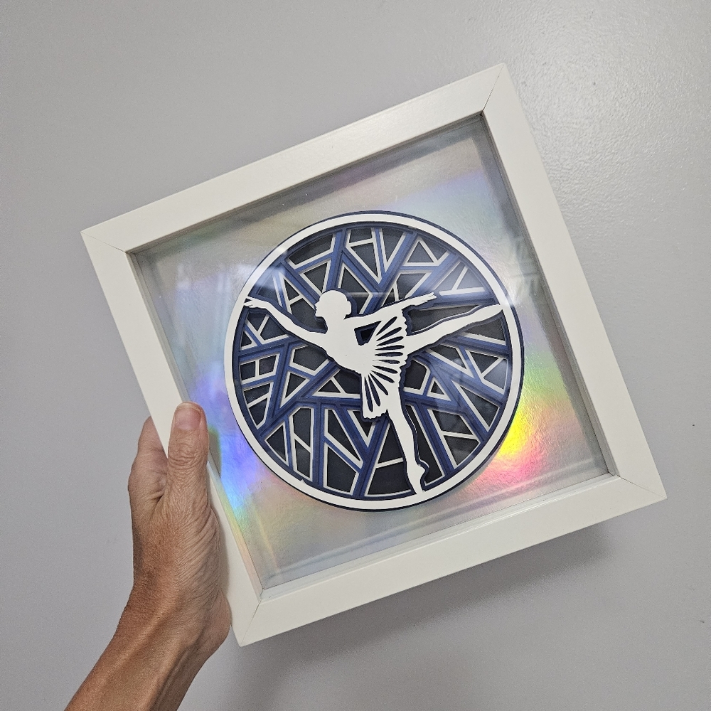 Dancer Shadow Box 3D Art Holographic Background